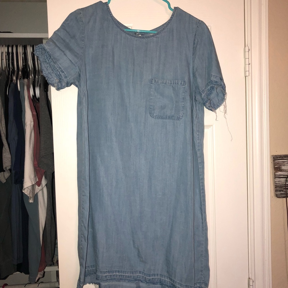Blue jean material pocket Dress